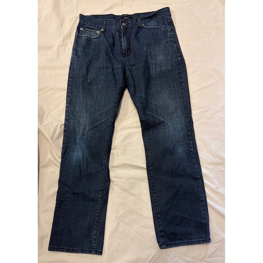 Alfani Straight Leg Jeans Dark Wash Blue Denim Mens 34x32